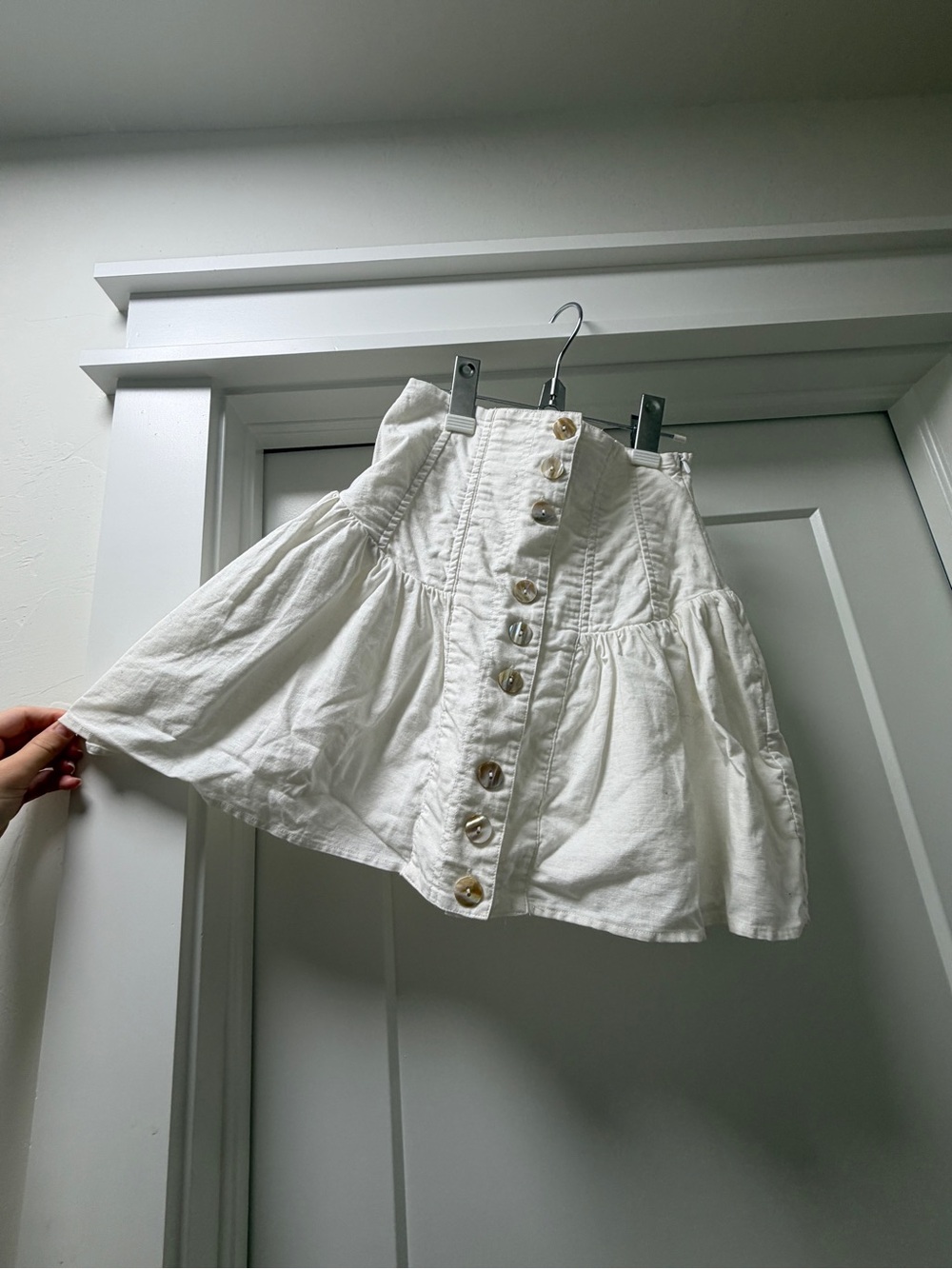 White Off-Shoulder Button-Front Mini Set - Picture 5 of 9